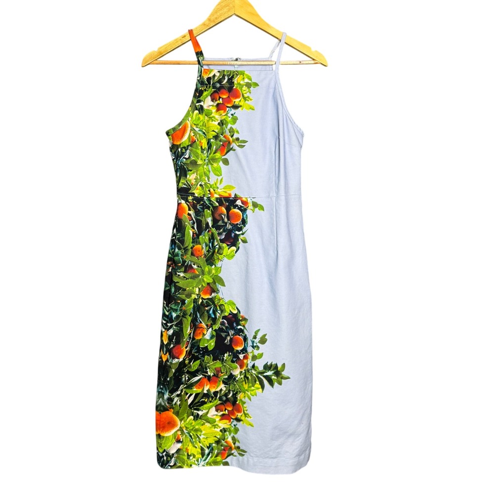 Maeve by Anthropologie Orange Bough Fruit Print Fitted Cottage Wedding Vacation‎